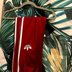 Adidas Tracksuit Bottoms, burgundy, small